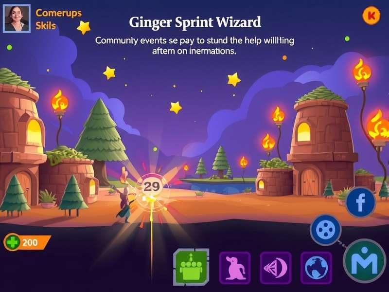 Ginger Sprint Wizard gameplay screenshot showing magical environments